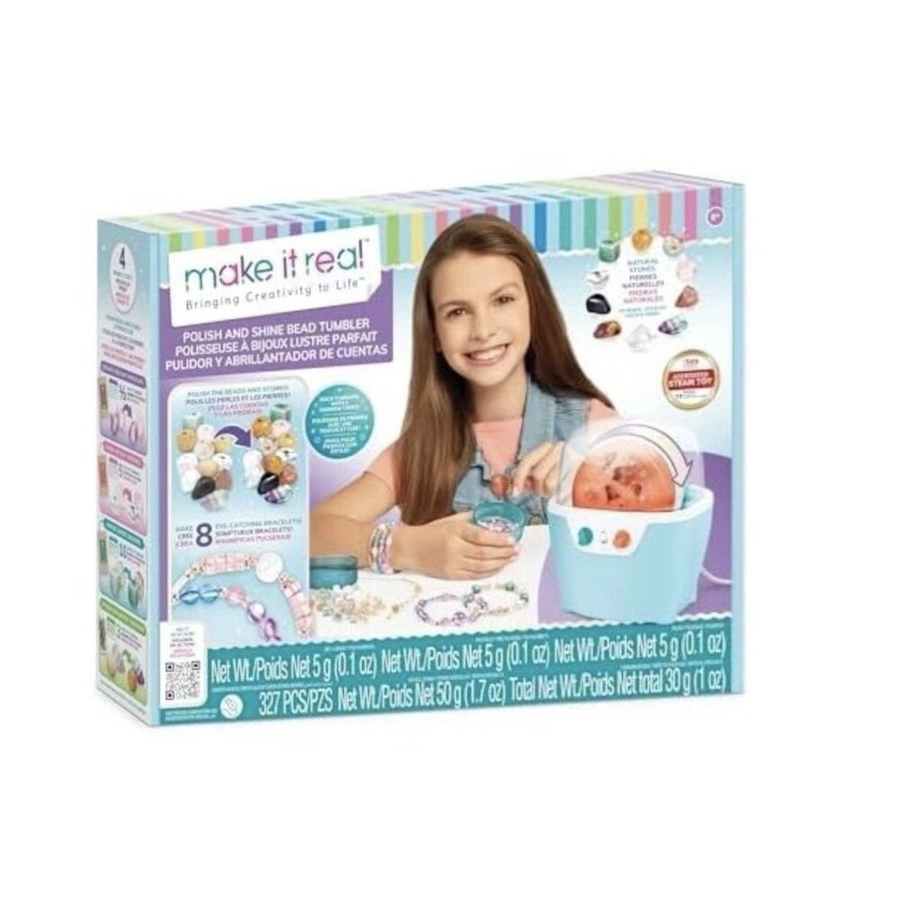 Make It Real Rock Tumbler Kit 327pc Jewelry Craft Stone Polishing Set 8+